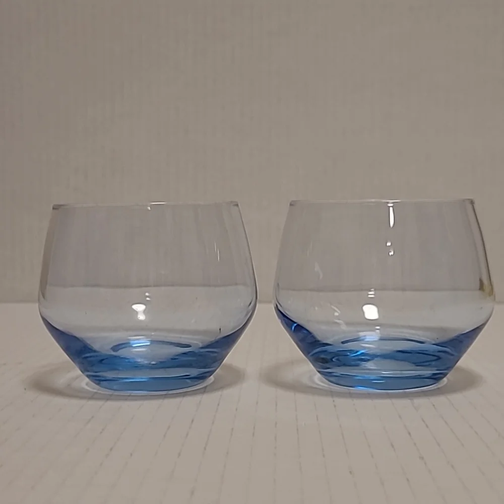 Vintage Pair of Blue Barware Glasses from Italy